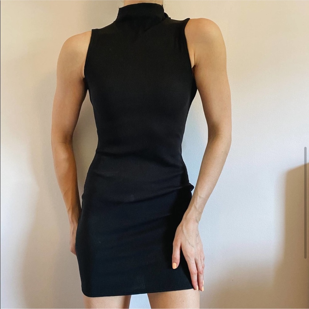 Black Mock Turtleneck Dress